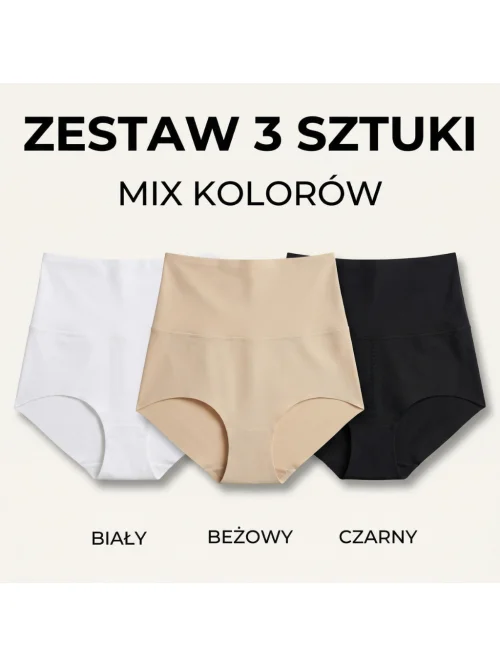 Majtki Modelujące Wysoka Talia Slim Brzuch Zestaw 3 szt